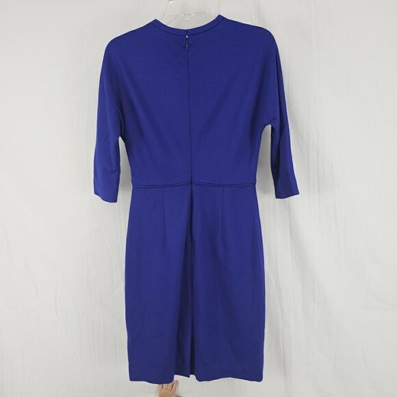 Trina Turk Women's Size 4 Blue Cutout Sheath Business Career Keyhole Half Sleeve - Picture 7 of 9